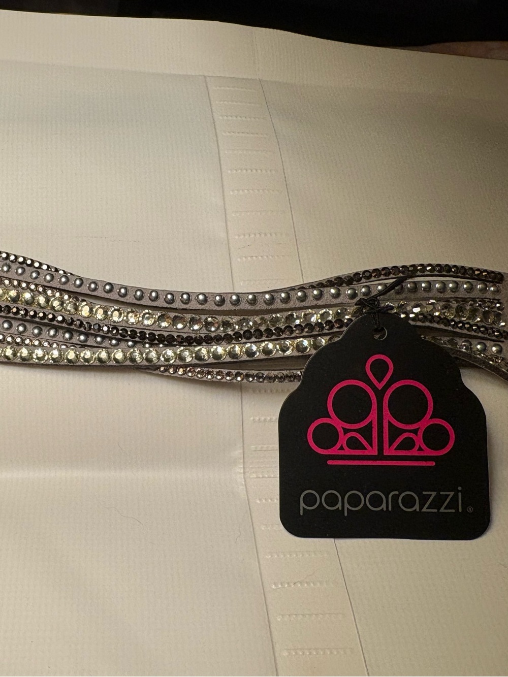 paparazzi Silver Crystal Multi-Row Belt